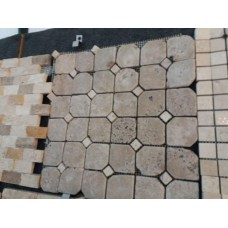 Mozaic travertin hexagon